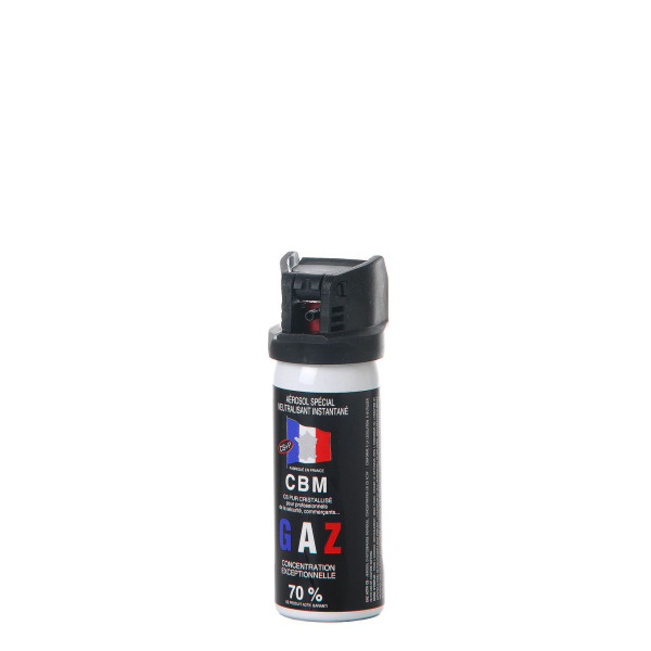 Bombe Gaz Defense CBM CS Capot Clapet 50Ml - 1000 - Solutions-Défense.fr