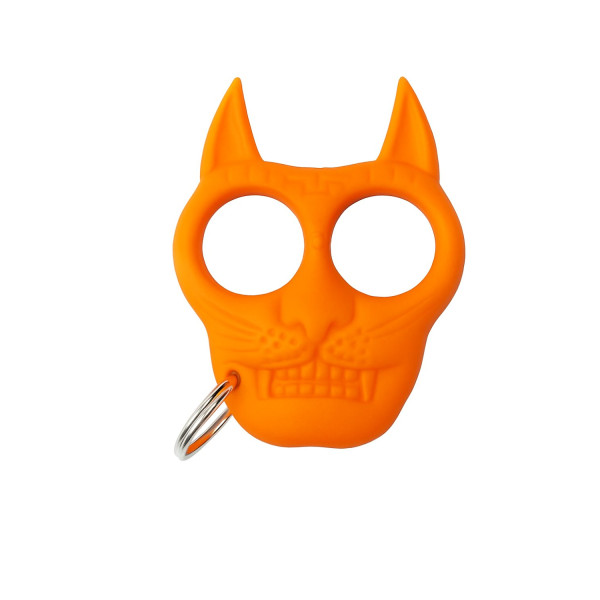 Porte-clés tête de chat orange, autodéfense discrète