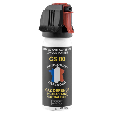 Bombe lacrymogène CS 80 Concorde Defender 50 ml compacte