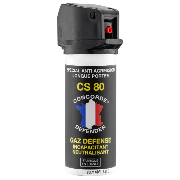 Bombe lacrymogène CS 80 Concorde Defender 50 ml compacte