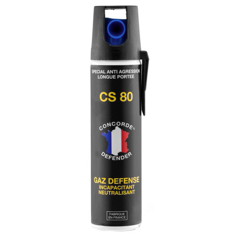 Bombe lacrymogène CS 75 ml Concorde Defender GAZ CS 80