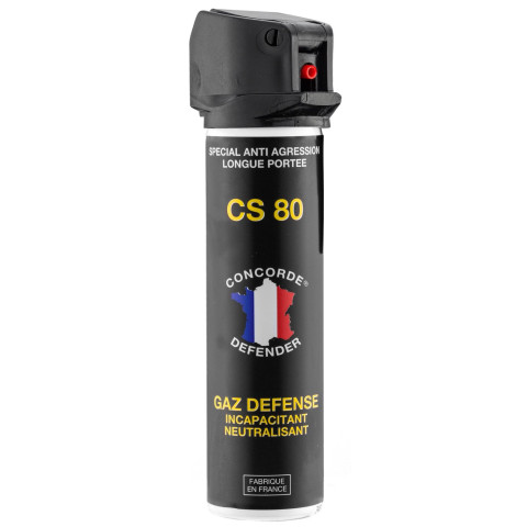 Bombe lacrymogène CS 75 ml Concorde Defender GAZ CS 80