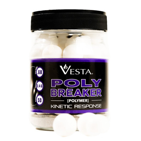 Billes VESTA Polybreaker cal.68 x50 – fragmentation à l'impact
