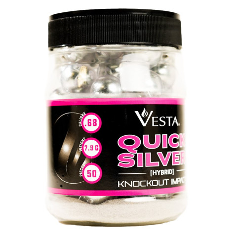 Billes VESTA Quicksilver cal.68 x50 pour lanceur de défense