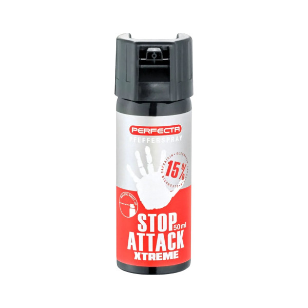Bombe lacrymogène gel poivre Stop Attack Xtreme 50 ml Perfecta