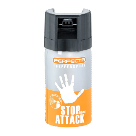 Bombe lacrymogène gaz poivre 40 ml Perfecta Stop Attack