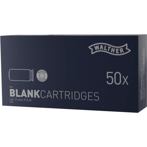 Cartouches à blanc 9 mm Walther PAK - Boîte de 50
