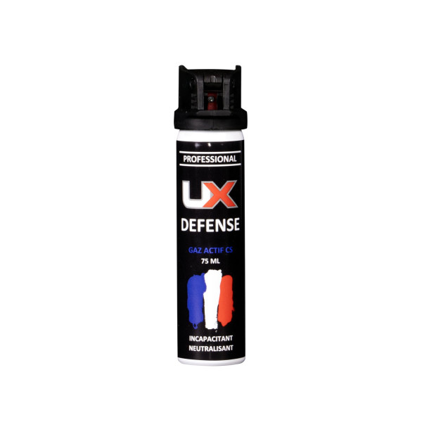 Bombe lacrymogène UX 75 ml gaz CS capot clapet
