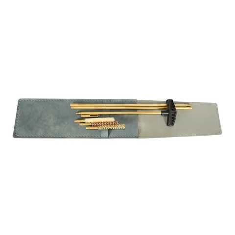 Kit de nettoyage carabine Megaline calibre 9,5 mm avec étui skaï et accessoires laiton