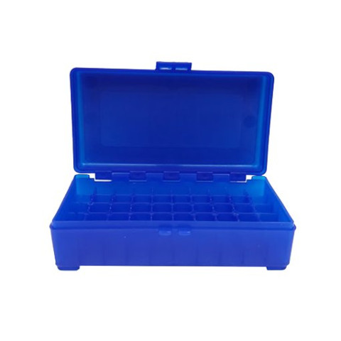 Boîte de rangement 50 munitions calibre 9mm Megaline bleue