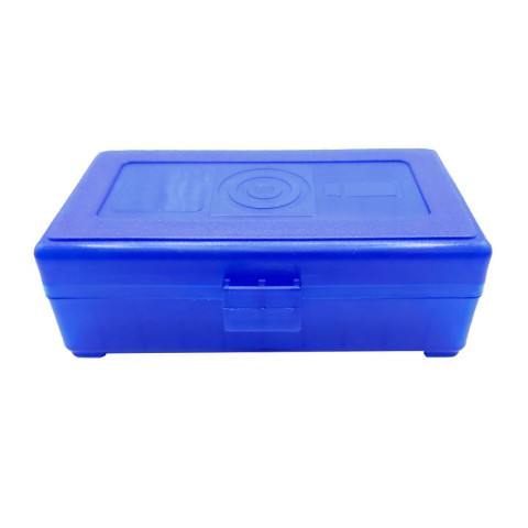 Boîte de rangement 50 munitions calibre 9mm Megaline bleue