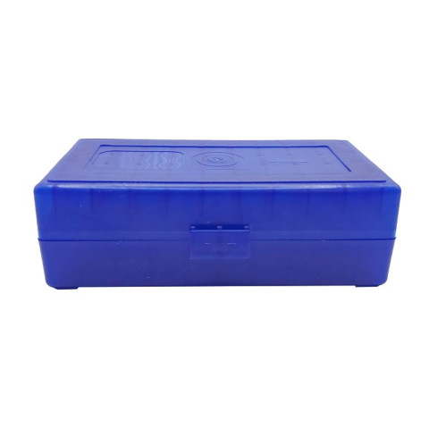 Boîte de rangement munitions Megaline calibre 45 ACP 50 cartouches bleue