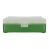 Boîte de rangement munitions calibre 9mm Megaline verte couvercle transparent 100 cartouches