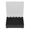 Boîte de rangement munitions Megaline 100 cartouches calibre 22LR et 25 ACP couvercle transparent