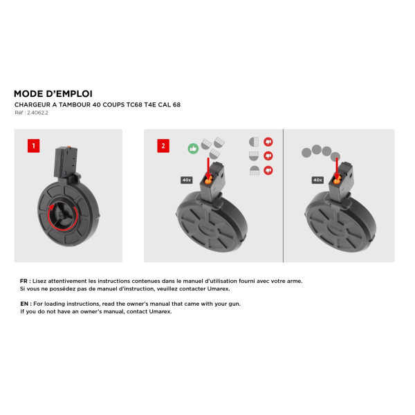 Chargeur à tambour T4E TC68 calibre 68 - 40 coups